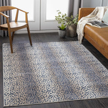 Load image into Gallery viewer, Pointblank Tan &amp; Navy Leopard Print Rug
