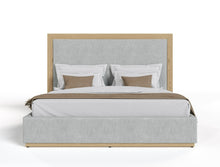 Load image into Gallery viewer, California King Nova Domus Santa Barbara - Modern Grey Fabric + Natural Bedroom Set
