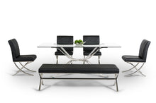 Load image into Gallery viewer, Modrest Adderley Modern Stainless Steel w/ Glass Top Dining Table
