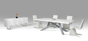 Vanguard Modern Small White and Grey Dining Table
