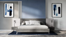 Load image into Gallery viewer, Nova Domus Bronx Italian Modern Faux Concrete &amp; Grey Bed + 2 Nightstands Set
