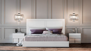 Modrest Nicla Italian Modern White Bed, Eastern King
