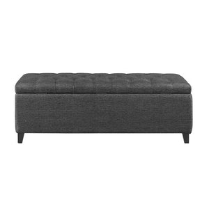 Shandra Tufted Top Storage Bench - Charcoal