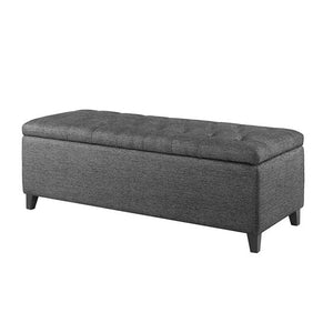 Shandra Tufted Top Storage Bench - Charcoal