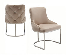 Load image into Gallery viewer, Modrest Daria - Modern Beige Velvet and Stainless Steel Dining Chair
