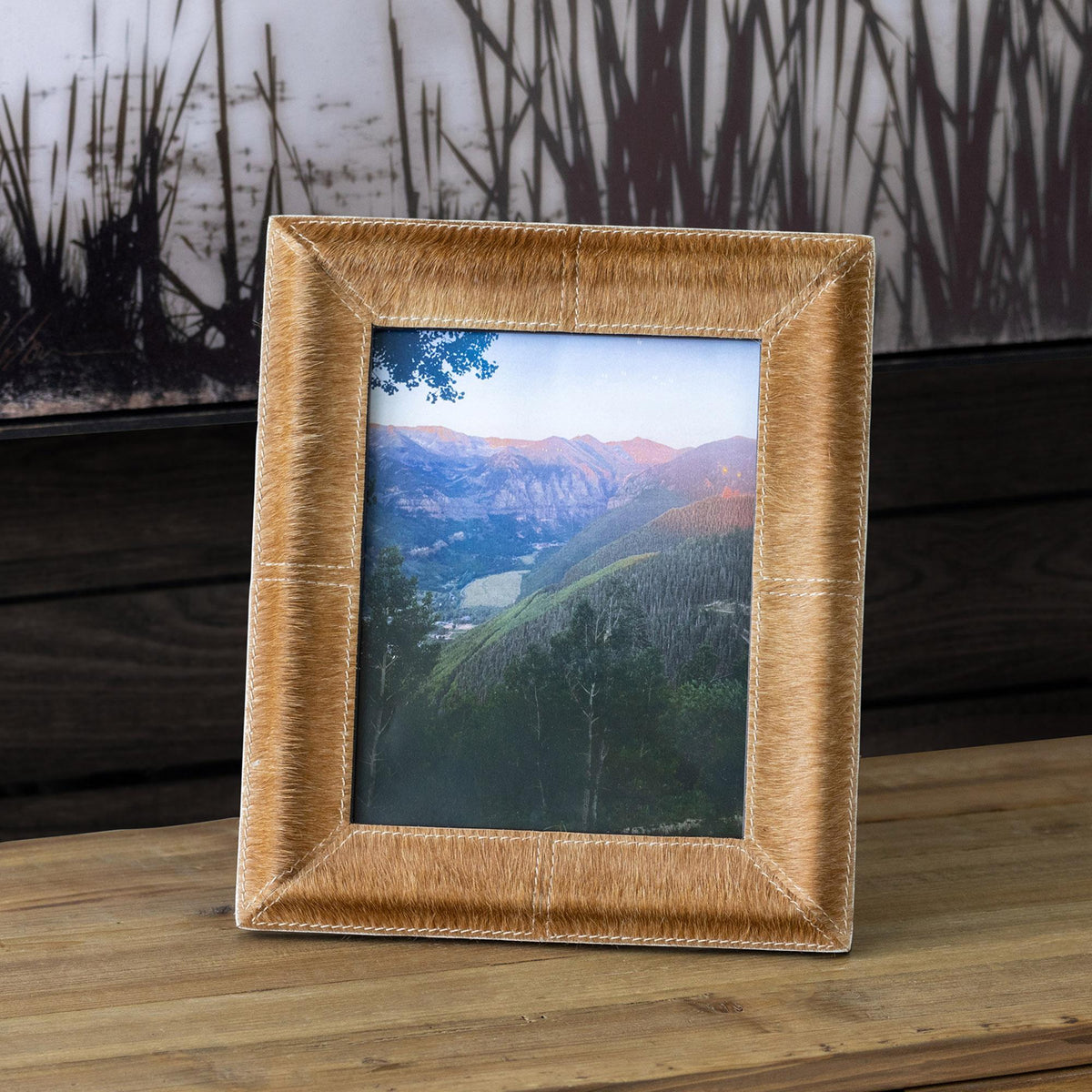 Shagreen Pattern Leather Photo Frame Small
