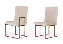 Load image into Gallery viewer, Modrest Fowler - Modern Beige and Brass Velvet Dining Chair Set of 2

