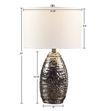 Load image into Gallery viewer, Livy Ceramic Table lamp - Silver Base/White Shade
