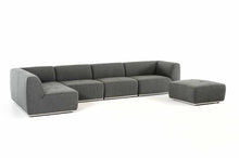 Load image into Gallery viewer, Divani Casa Hawthorn - Modern Grey Fabric Modular Left Facing Chaise Sectional Sofa + Ottoman
