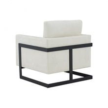 Load image into Gallery viewer, Modrest Prince - Contemporary Cream Fabric + Black Metal Accent Chair
