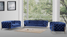Load image into Gallery viewer, Divani Casa Quincey - Transitional Blue Velvet Sofa Set
