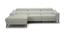 Load image into Gallery viewer, Modrest Rampart - Modern L-Shape LAF White Leather Sectional Sofa with 1 Recliner
