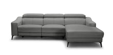 Load image into Gallery viewer, Modrest Rampart - Modern L-Shape RAF Grey Leather Sectional Sofa with 1 Recliner
