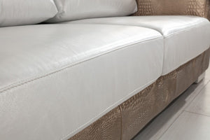 Divani Casa Cordova Modern Bronze & White Leather Sofa Set