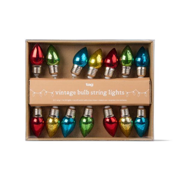 Vintage Bulbs LED String Lights, 14 Count