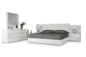 California King Modrest Monza Italian Modern White Bedroom Set