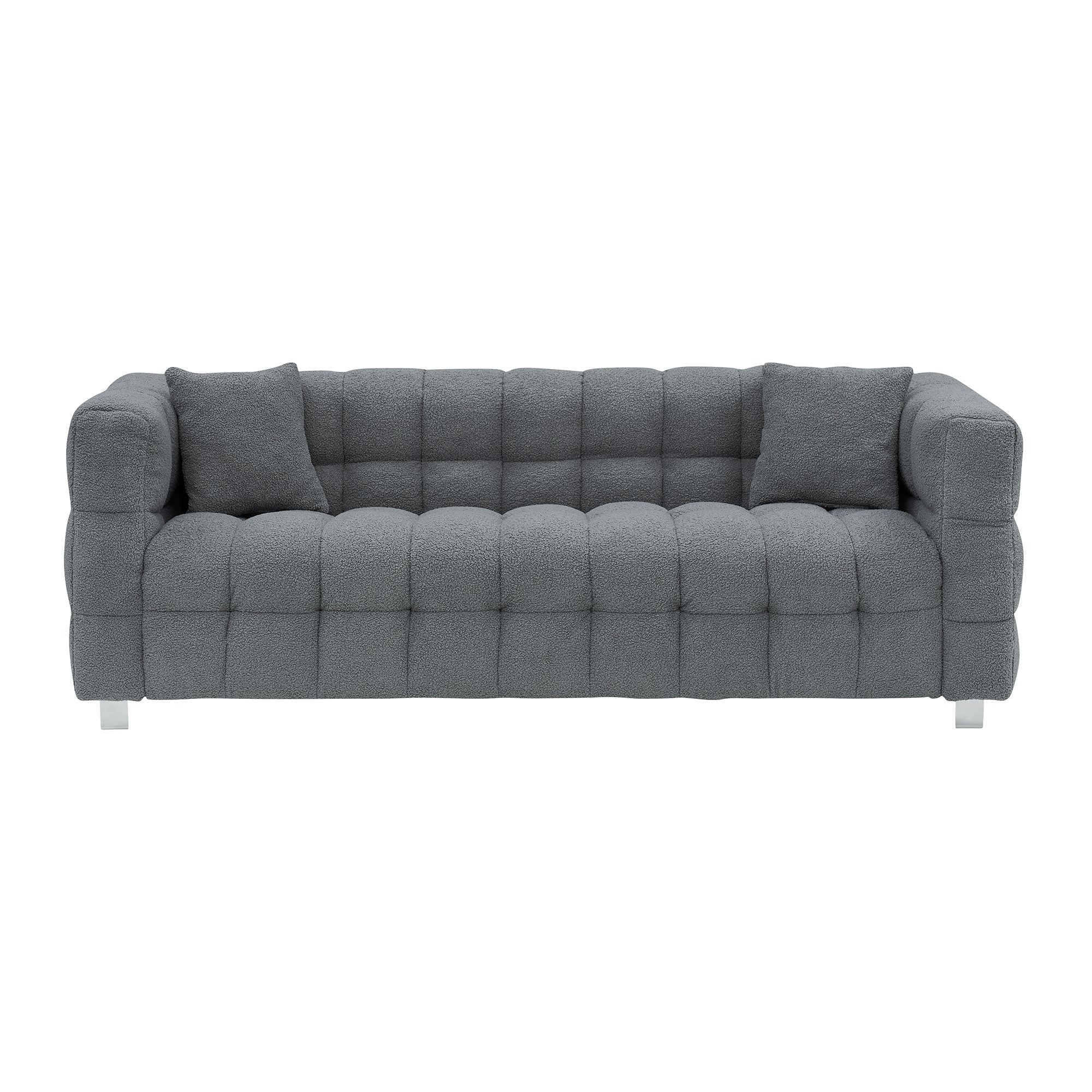 Walker Edison | Teddy 80" Sofa with two throw pillows