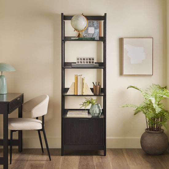 Holmes Modern Scandinavian Reeded Bookshelf