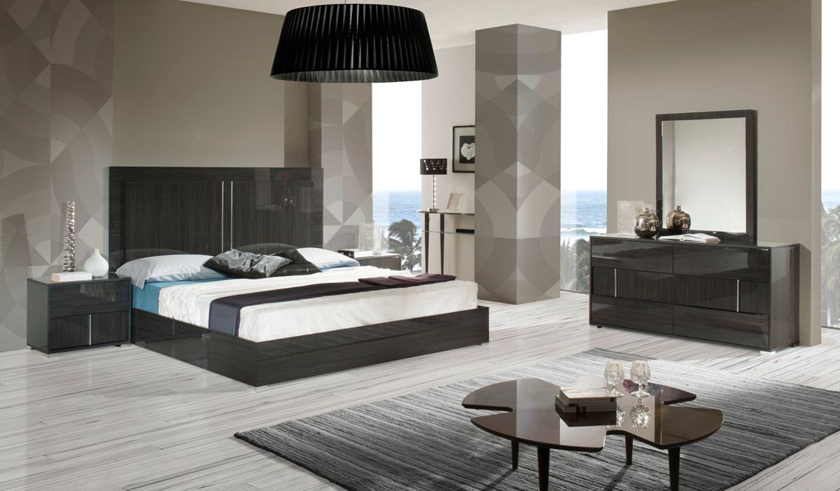 Modrest Ari Italian Modern Grey Bedroom Set