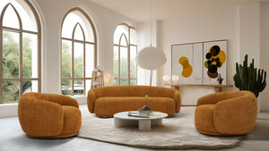Divani Casa Andrew - Modern Orange Fabric Sofa