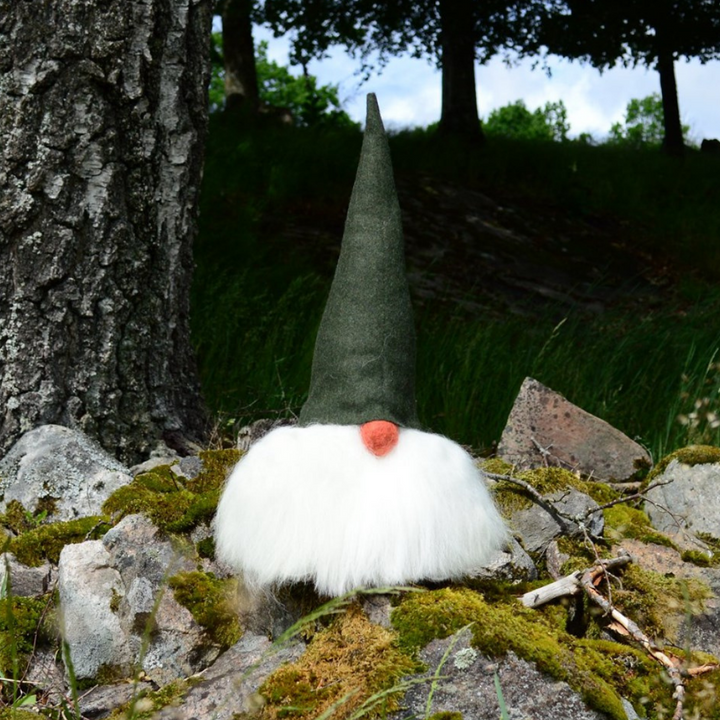 Tomte Gnome - Verner with Felt Cap (Green)