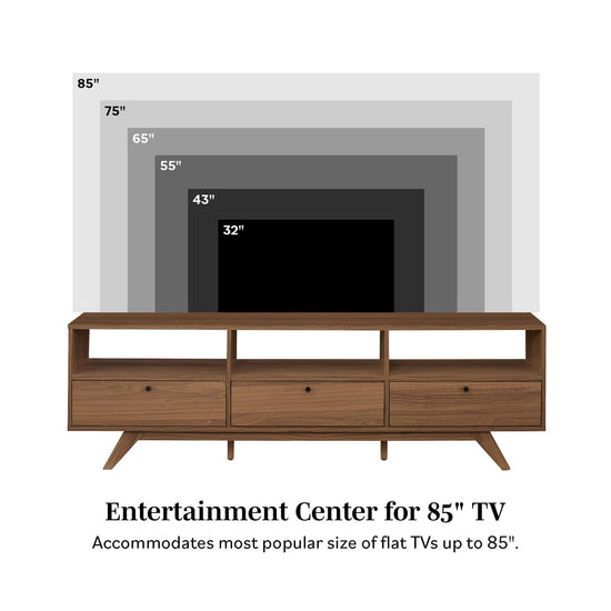 Kela Mid-Century Modern 3-Door TV Stand