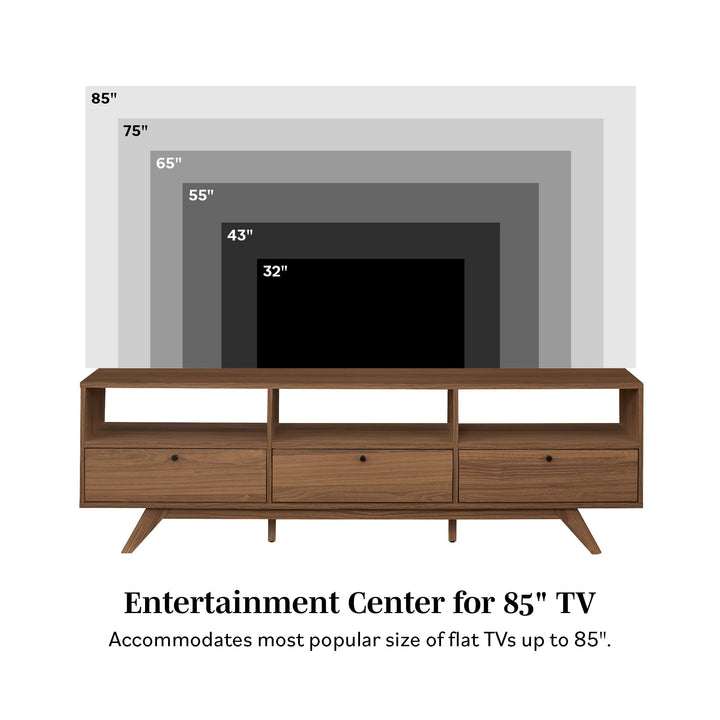 Kela Mid-Century Modern 3-Door TV Stand