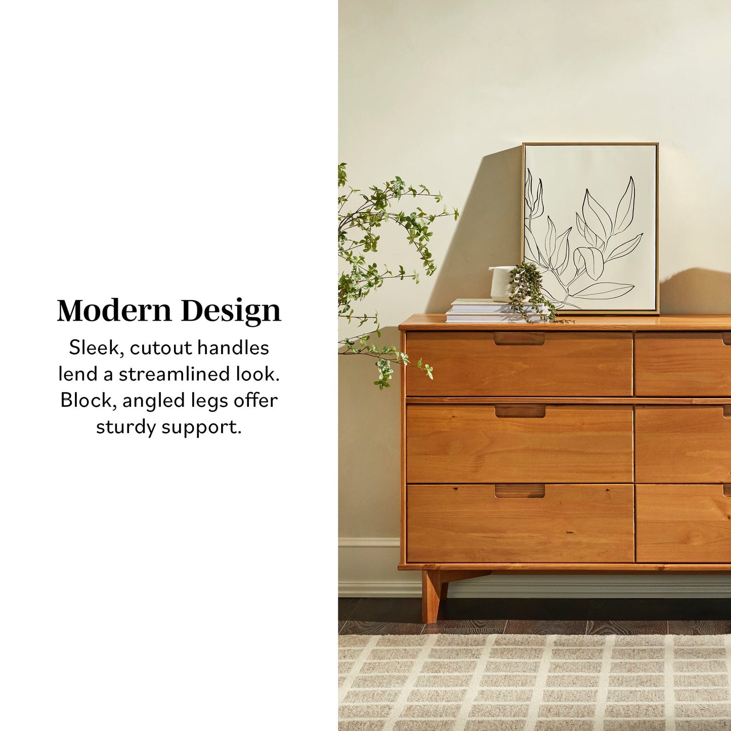 Sloane Mid Century Modern Solid Wood Dresser