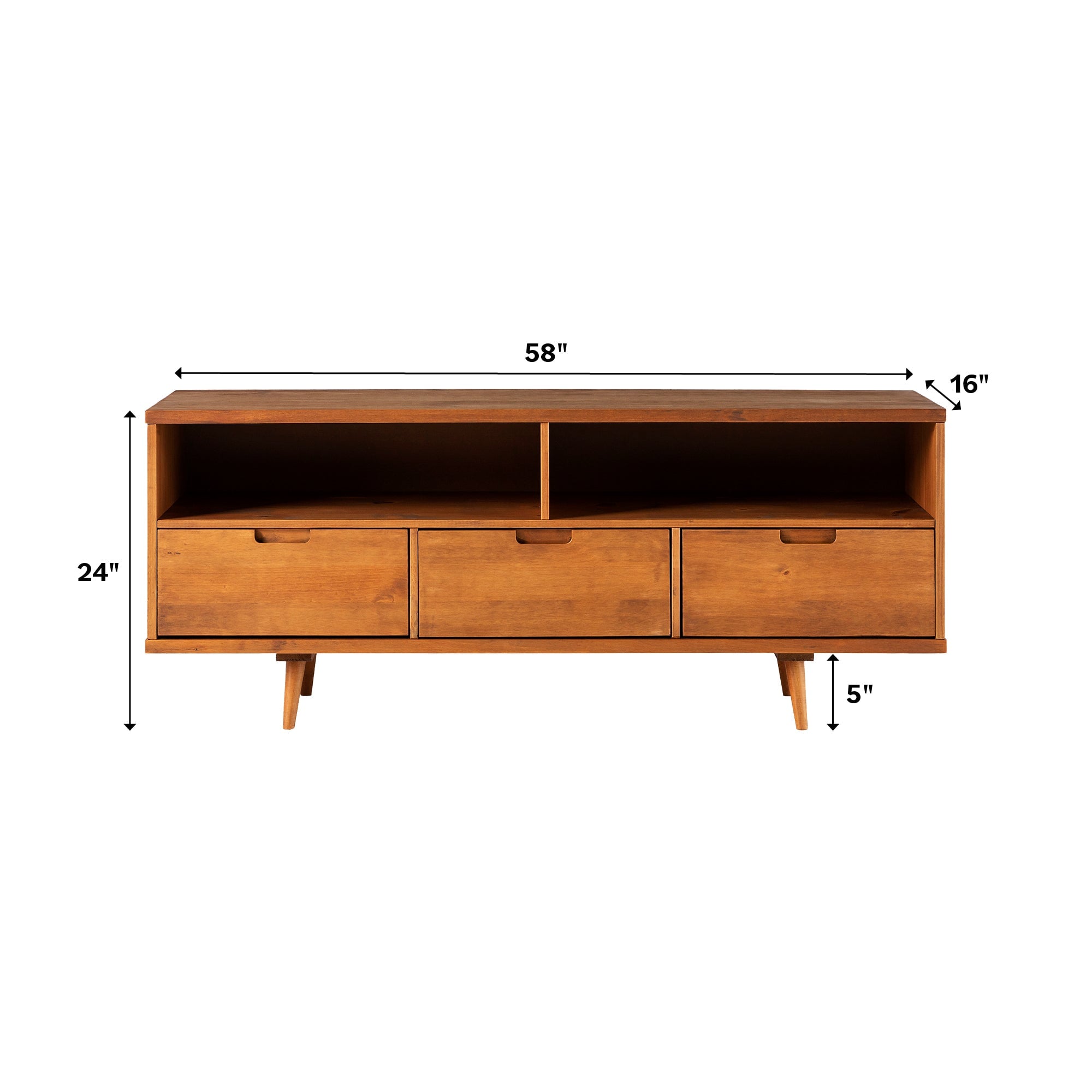 Ivy 3-Drawer Solid Wood TV Console