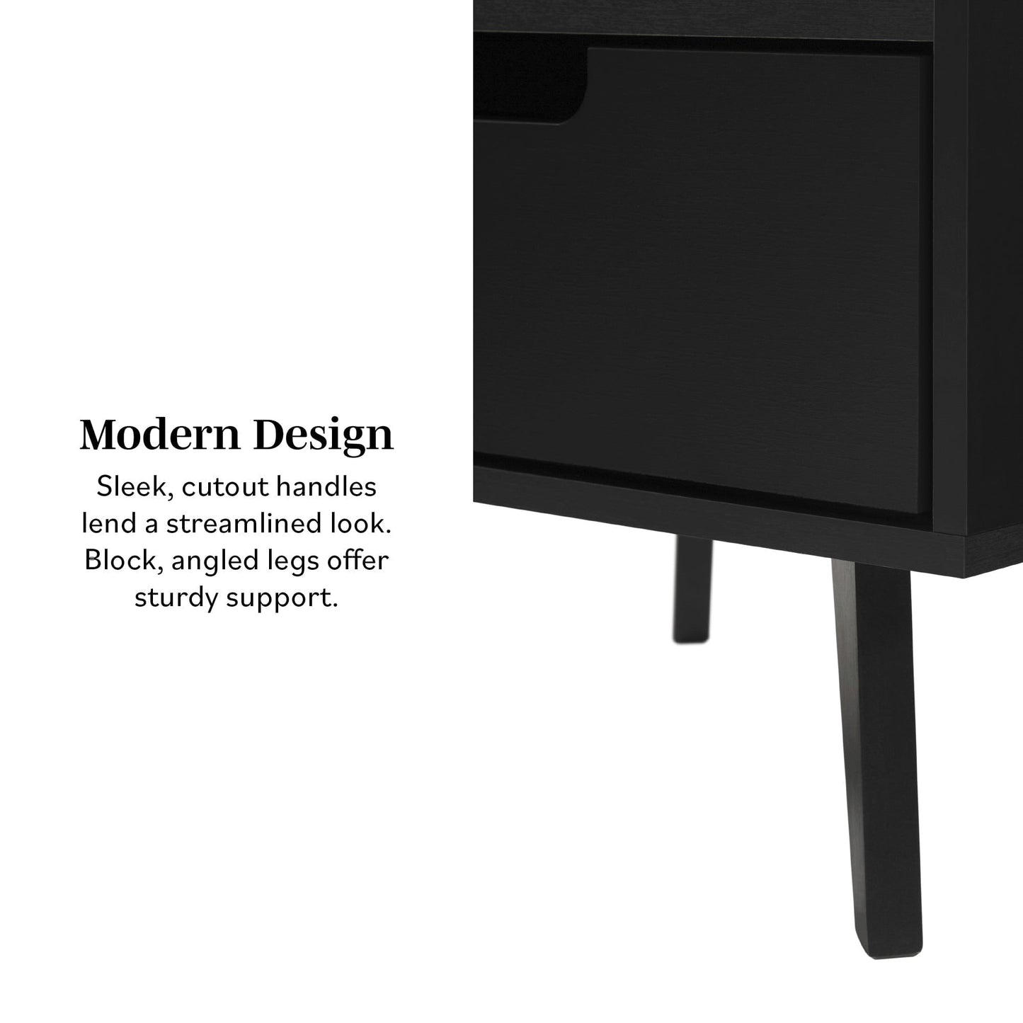 Hans Mid-Century Modern Angle-Leg Nightstand