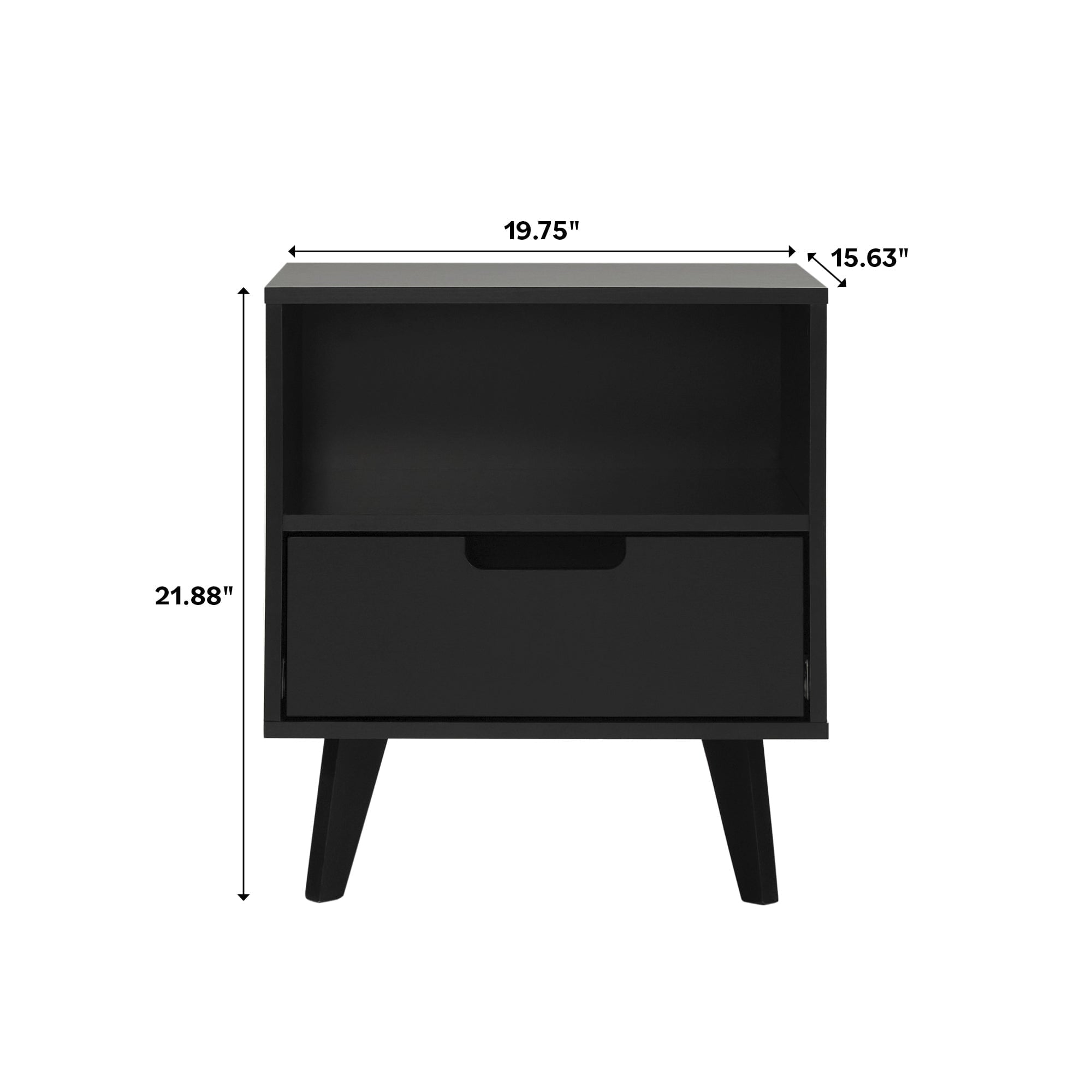 Hans Mid-Century Modern Angle-Leg Nightstand