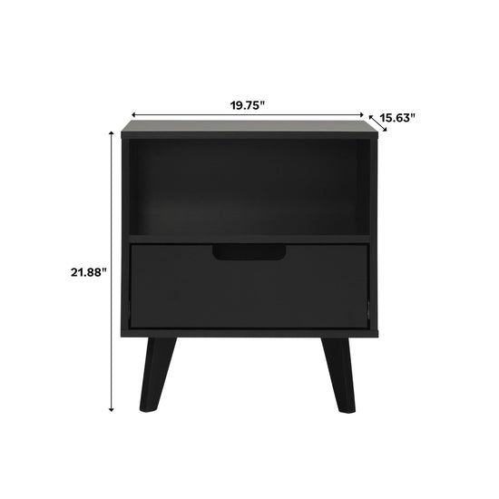 Hans Mid-Century Modern Angle-Leg Nightstand