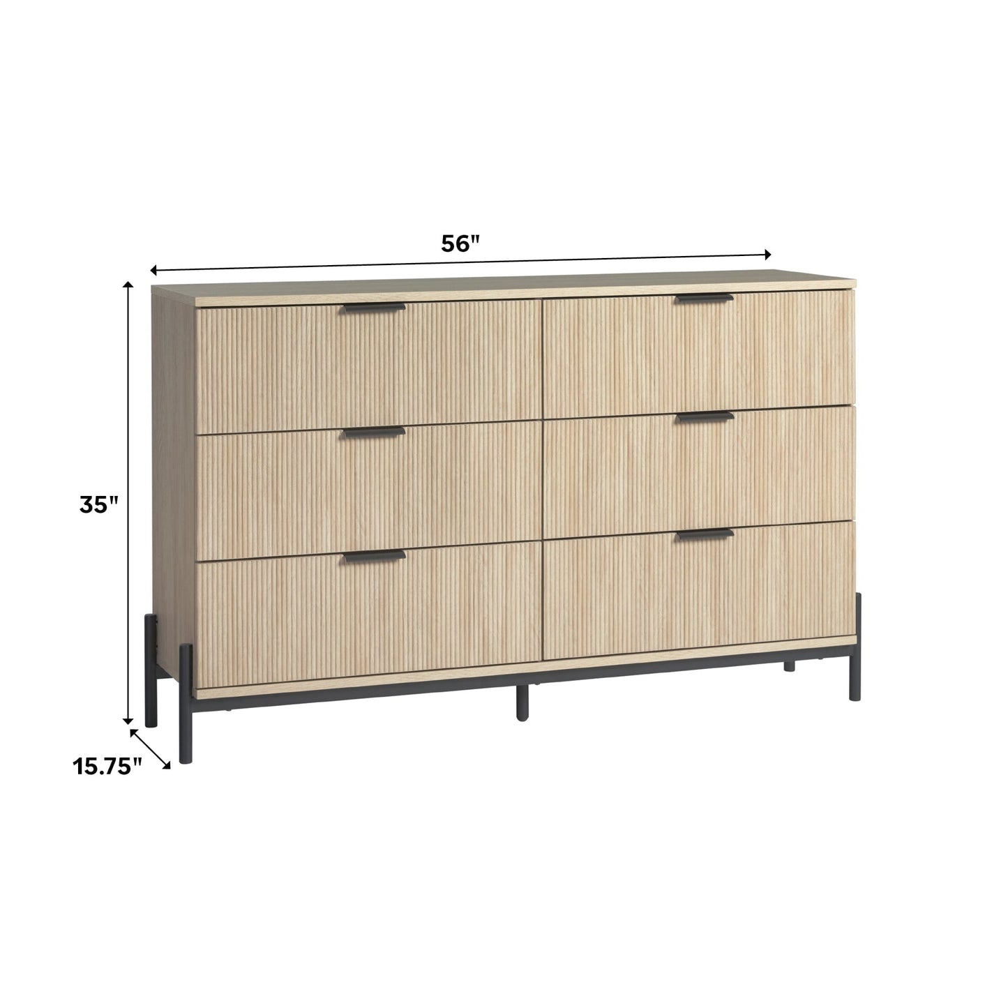 Paris Modern Scandinavian Reeded Dresser