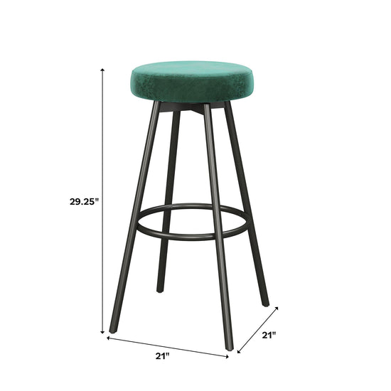 Twyla 2-Piece Glam Swivel-Seat Barstool Set