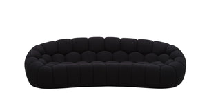 Divani Casa Yolonda - Modern Curved Black Fabric Sofa Set