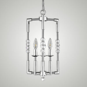 American Brass & Crystal Magro CH3501-37G-38G-ST Pendant Light - Pewter with Polished Nickel