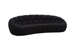 Divani Casa Yolonda - Modern Curved Black Fabric Sofa Set