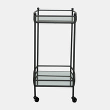 Load image into Gallery viewer, Metal 28&quot; 2 Tier Bar Cart, Black
