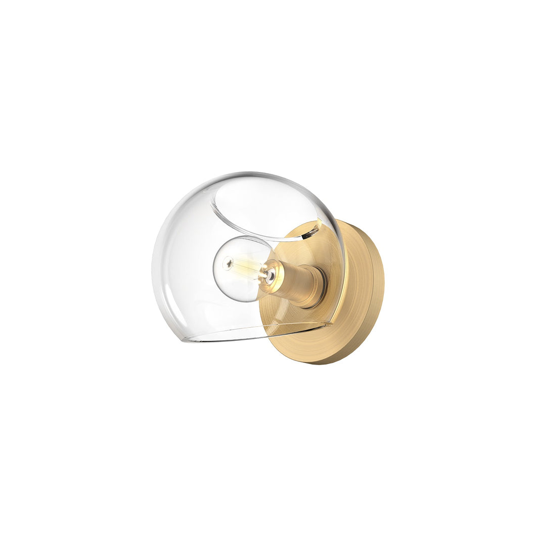 Alora Mood willow WV548006BGCL Wall Light - Brushed Gold/Clear Glass