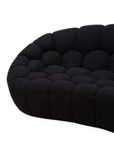 Divani Casa Yolonda - Modern Curved Black Fabric Loveseat