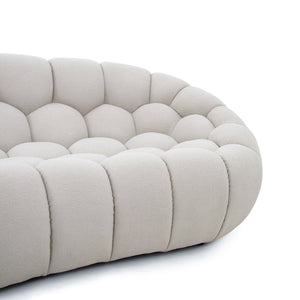 Divani Casa Yolonda - Modern Curved Beige Fabric Sofa