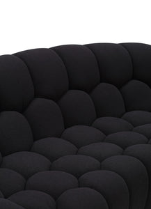 Divani Casa Yolonda - Modern Curved Black Fabric Loveseat