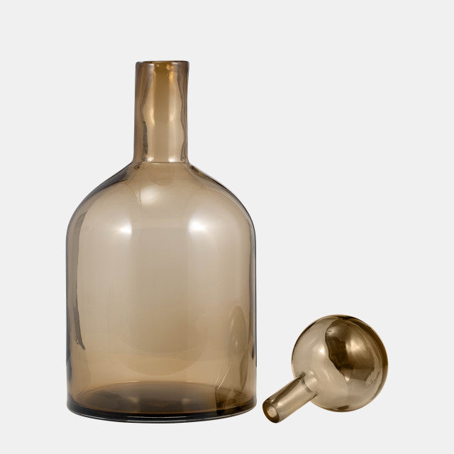 Glass Bottle With Stopper Taupe