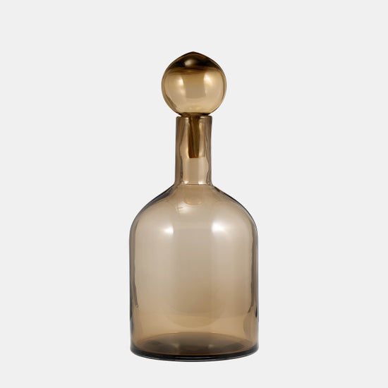 Glass Bottle With Stopper Taupe