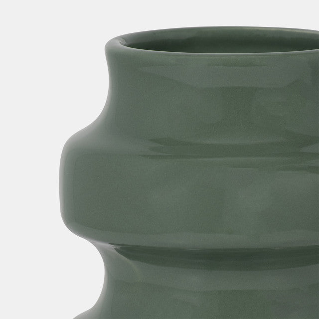 Dark Sage Tiered Vase