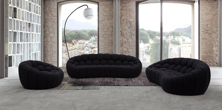 Divani Casa Yolonda - Modern Curved Black Fabric Chair