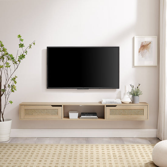 Hamkke Boho 2-Door Floating TV Stand