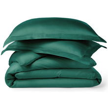 Load image into Gallery viewer, Signature Bamboo Viscose Duvet Cover Set in Emerald Green
