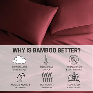 Signature Bamboo Viscose Sheet Set - RUBY RED