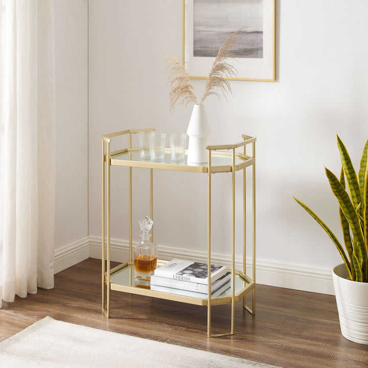 26" Metal Accent Table with Mirrors - Mac & Mabel